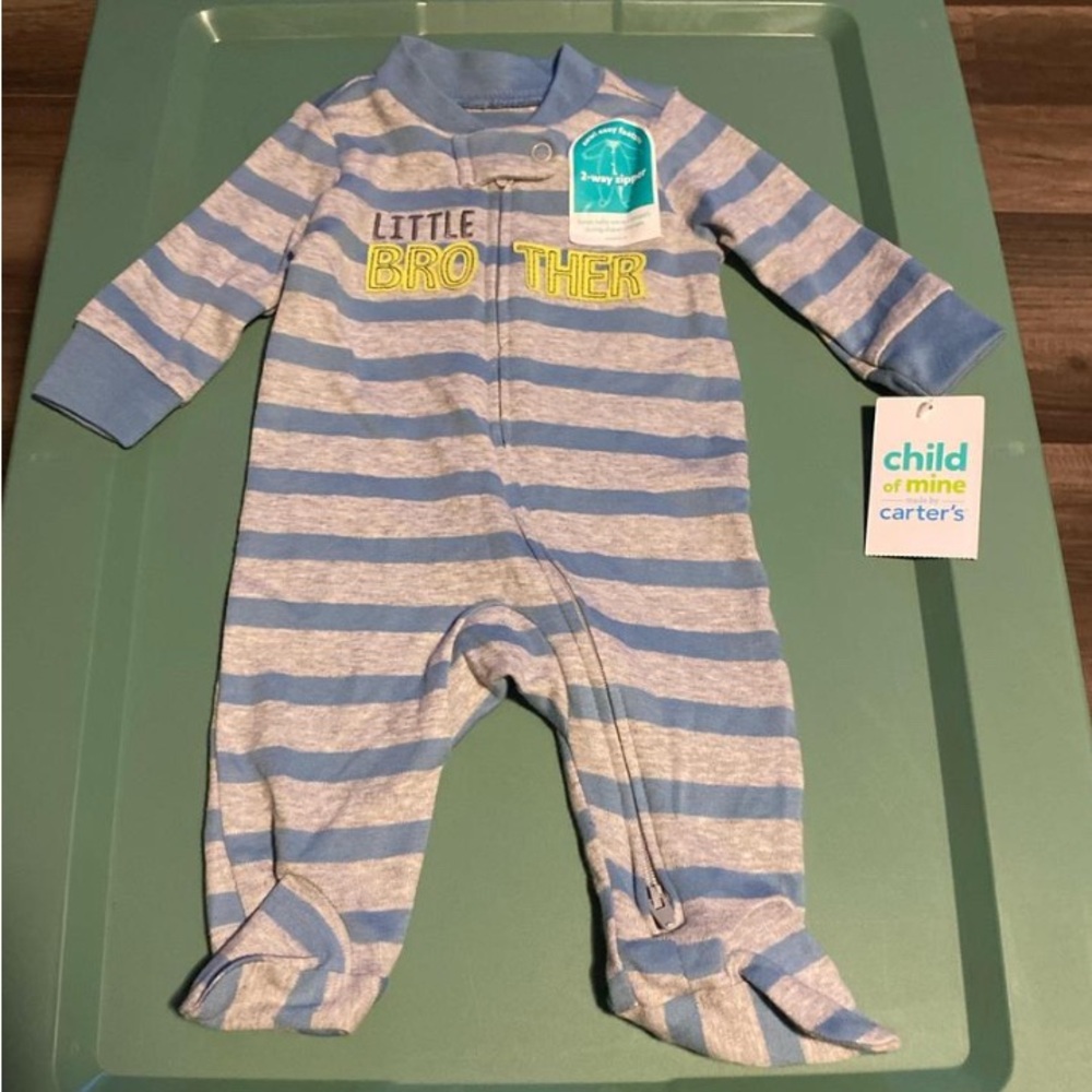 Carter's Blue and Gray Little Brother Footie